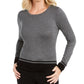 Karen Scott Women's Colorblocked Top Charcoal Size PL