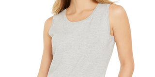 Charter Club Women's Sleeveless Crew Neck Sweater Gray Size XX-Large