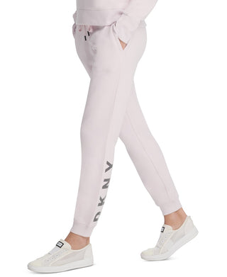 DKNY Women's Sport Sparkle-Logo Joggers Pink Size X-Large