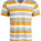American Rag Men's Striped V Neck T-Shirt Yellow Size XX-Large
