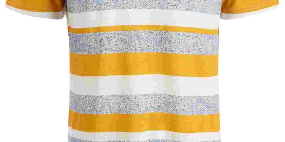American Rag Men's Striped V Neck T-Shirt Yellow Size XX-Large