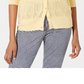 Charter Club Women's Pointelle-Knit Cardigan Yellow Size Large