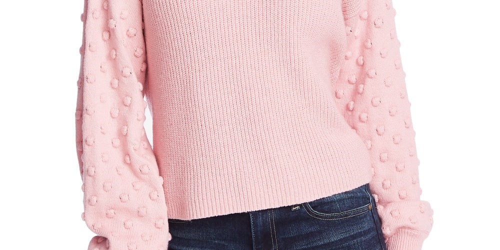 CeCe Women's Bobble-Sleeve Sweater Pink Size Small