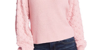 CeCe Women's Bobble-Sleeve Sweater Pink Size Small
