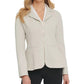 DKNY Women's Beige Glitter Patterned Zip Up Jacket White Size 10