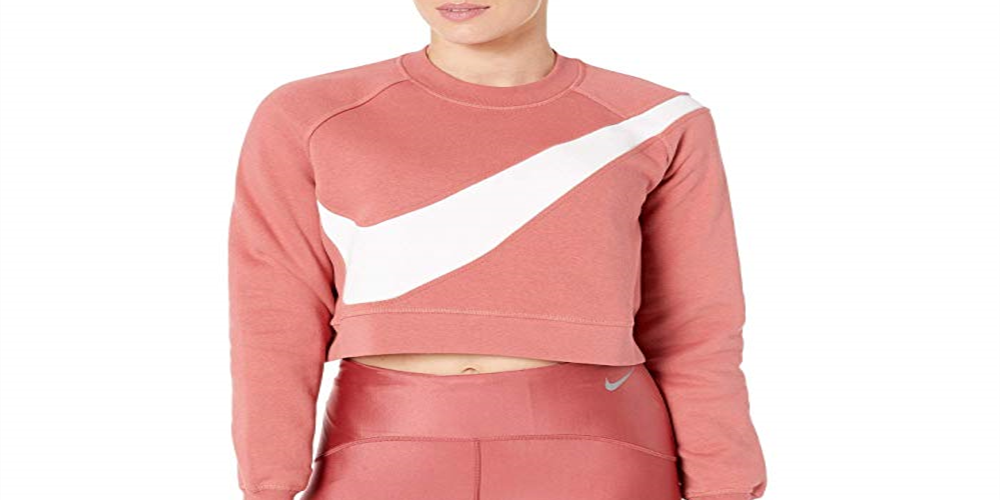 Nike Women's Sportswear Swoosh Crew Fleece Red Size XS