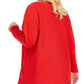 INC International Concepts Women's Plus Wool High Low Pullover Top Red Size 2X