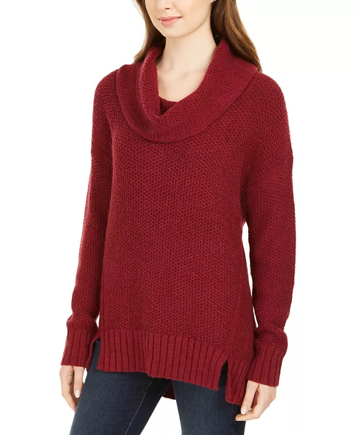 Style & Co Women's Cowl-Neck Sweater Red Size Small