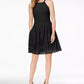 Vince Camuto Women's Laser-Cut Fit & Flare Dress Black Size 16