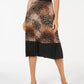 Alfani Women's Pleated Snake-Embossed Midi Skirt Brown X-Large