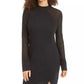 Material Girl Juniors' Mesh-Sleeve Bodycon Dress Black Size Large