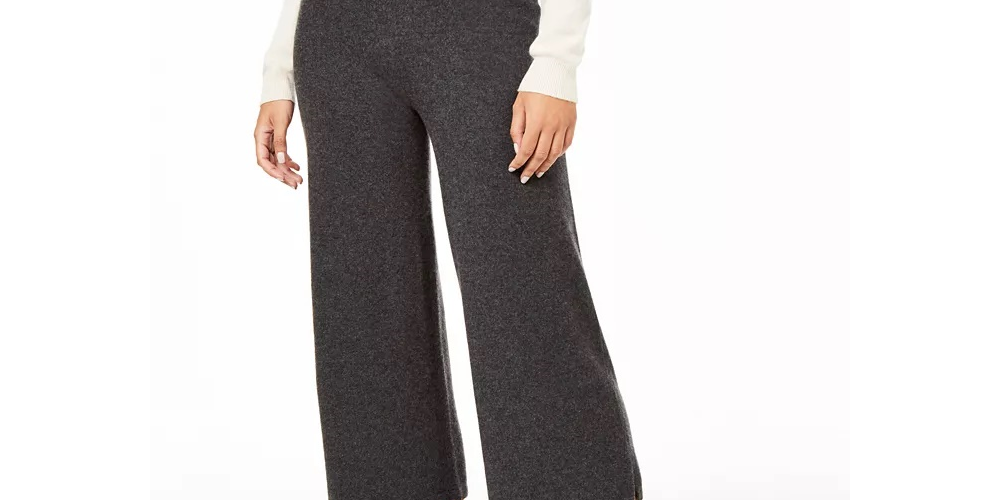 Charter Club Women's Cashmere Culotte Pants  Black Size X-Large