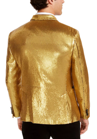 INC International Concepts Men's Big & Tall Sequined Tuxedo One Button Blazer Gold Size 3XB