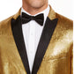 INC International Concepts Men's Big & Tall Sequined Tuxedo One Button Blazer Gold Size 3XB