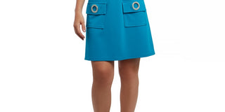 MSK Women's Turquoise Stretch Sleeveless Point Collar Short Wear To Work Shift Dress Blue Size Small