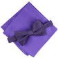 Alfani Men's Grid Pre Tied Bow Tie & Solid Pocket Square Set Purple Size Regular