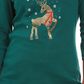 Karen Scott Women's Deer Decor Scoop Neck Top Green Size Petite Small