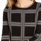 Charter Club Women's Printed Crewneck Sweater Black Size Large