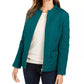 Charter Club Women's Quilted Mandarin-Collar Jacket Green Size X-Small