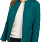 Charter Club Women's Quilted Mandarin-Collar Jacket Green Size X-Small