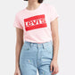 Levi's Women's Flocked Logo-Print T-Shirt Pink Size Small