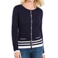 Karen Scott Women's Alexa Stripe Cardigan Blue Size -PS/M