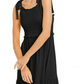 INC International Concepts Women's Smocked Bodice Peplum Midi Dress Black Size X-Small