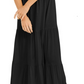 INC International Concepts Women's Smocked Bodice Peplum Midi Dress Black Size X-Small