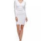 Guess Women's Studded Ruched Sheath Dress White Size 4