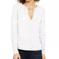 INC International Concepts Women's V-Neck Hardware Top White Size X-Small