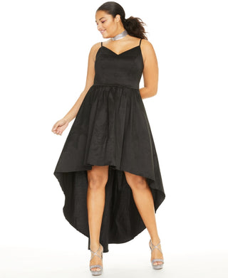 B Darlin Women's Trendy Plus Size High-Low Dress Black Size -22W