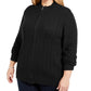 Karen Scott Women's Plus Size Cable Knit Cardigan Sweater Black Size -0X