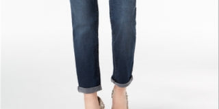 INC International Concepts Women's Curvy Fit Boyfriend Jeans Blue Size 2