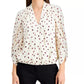 Alfani Women's Printed Surplice Top Beige Size X-Small