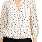 Alfani Women's Printed Surplice Top Beige Size X-Small