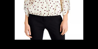 Alfani Women's Printed Surplice Top Beige Size X-Small