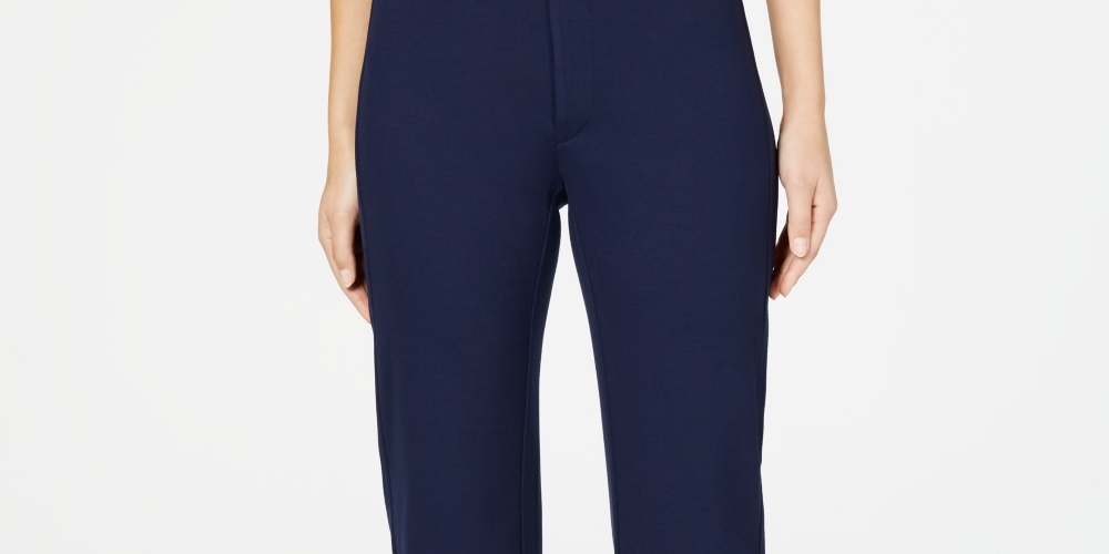 Charter Club Women's Petite Wide-Leg Pants Blue Size 4 Petite