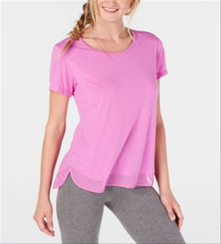 Ideology Women's Mesh Hem T-Shirt Purple Size S