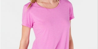 Ideology Women's Mesh Hem T-Shirt Purple Size S