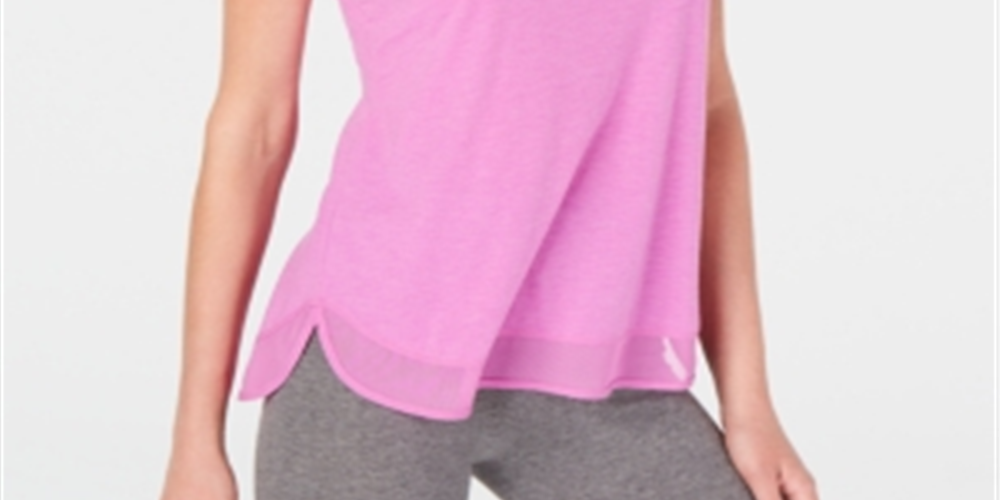 Ideology Women's Mesh Hem T-Shirt Purple Size S