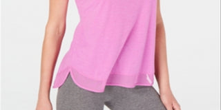 Ideology Women's Mesh Hem T-Shirt Purple Size S