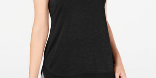 Ideology Women's Mesh-Hem Tank Top Black Size Small