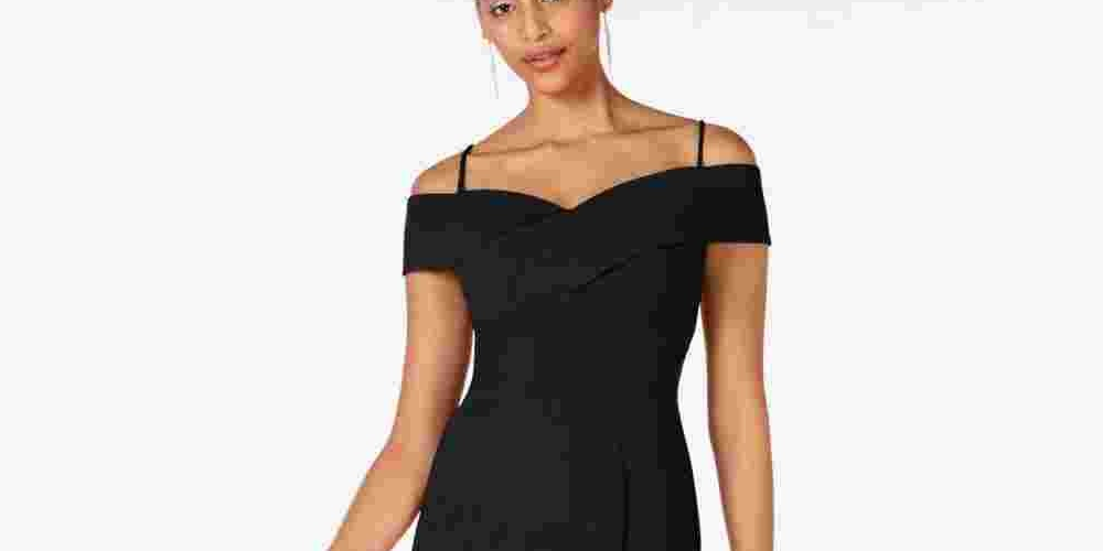 Nightway Women's Cold Shoulder Gown Black Size 10