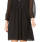 Calvin Klein Women's Pleated Chiffon Dress Black Size 6