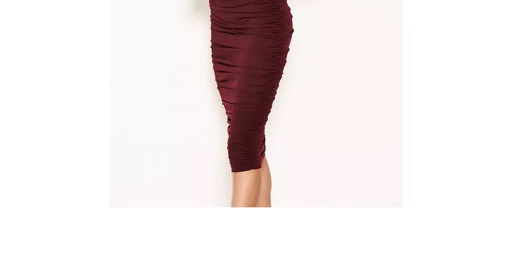 Ax Paris Women's High Neck Ruched Bodycon Midi Dress Navy Size 10