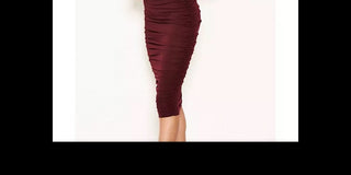 Ax Paris Women's High Neck Ruched Bodycon Midi Dress Navy Size 10