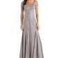 R & M Richards Women's Gray Sequined Zippered Spaghetti Strap Off Shoulder Full-Length Fit + Flare Formal Dress Charcoal Size 10