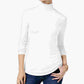 Maison Jules Women's Turtleneck Top White Size Medium