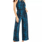 Thalia Sodi Women's Floral-Print Chain-Neck Jumpsuit Green/Black Size XX-Large