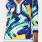 JM Collection Women's Petite Embellished Y-Neck Tunic Blue Size Petite S